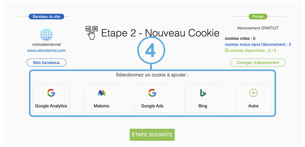 Créer un bandeau cookie - Etape N°4
