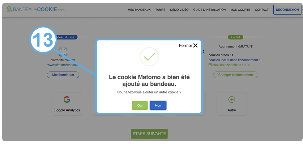 Installer un bandeau cookie sur Wordpress - Etape N°13